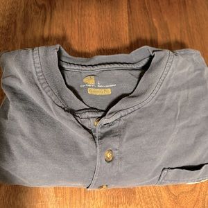 Carhartt men’s large long sleeve work shirt with pocket, three button closure